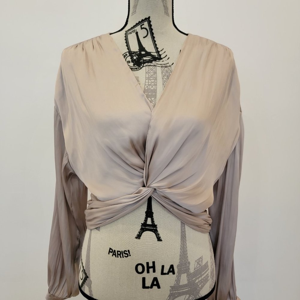 Beautiful! Beige Silk-Like Top Dynamite - Size Small - Picture 2 of 3